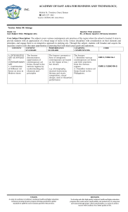 Philippine Arts Curriculum Guide Grade 12