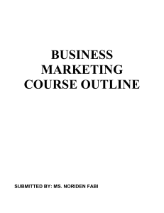 Business Marketing Course Outline