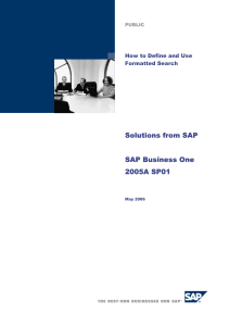 SAP Business One Formatted Search User Manual