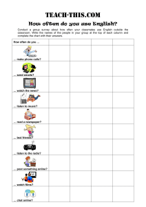 English Usage Survey Worksheet