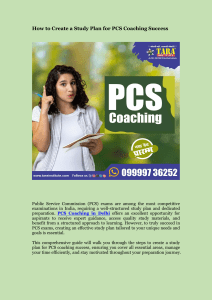 How to Create a Study Plan for PCS Coaching Success