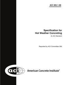 Hot Weather Concreting Specification ACI 305.1-06