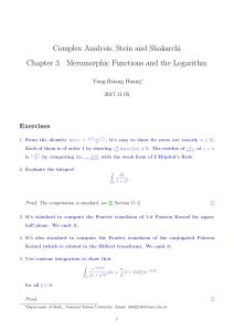 Stein-Shakarchi Complex Analysis Solution Chapter 3 Meromorphic Functions and the Logarithm