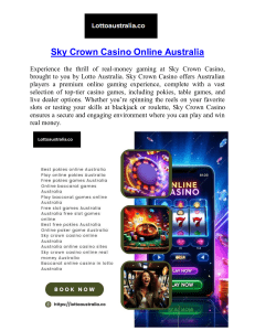 Sky crown casino online real money Australia