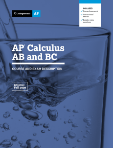 AP Calculus AB & BC Course and Exam Description