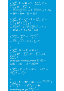 Summation Formulas Worksheet