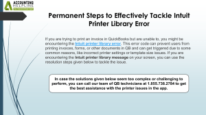 Expert solutions for Intuit Printer Library Error Issue