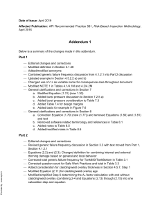 API 581 Addendum 1: Risk-Based Inspection Methodology Updates