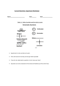 Current Electricity Inquiry Worksheet