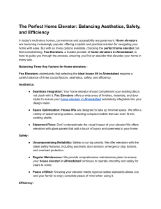 The Perfect Home Elevator  Balancing Aesthetics, Safety, and Efficiency