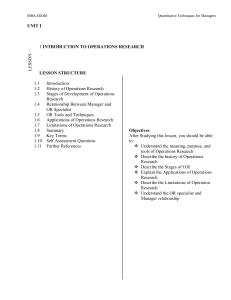 EMER-601 Operation Research Queuing theory