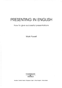 Presenting in English: Successful Presentations Coursebook