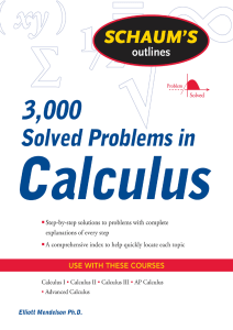 3000 Solved Problems in Calculu - Elliot Mendelson, Ph.D 