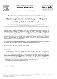 The Eco-design and Green Manufacturing of a Refrig