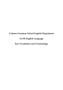 GCSE Language Key Vocab and Terminology Booklet