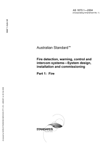 AS 1670.1-2004 Fire Detection Standard