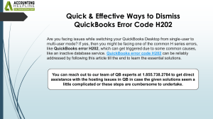 How to remove QuickBooks Error Code H202 instantly