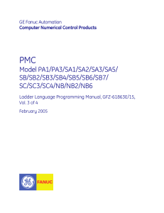 GE Fanuc Automation Computer Numerical Control Products