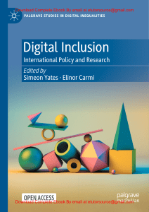 EBook For Digital Inclusion International Policy and Research 1st Edition By Simeon Yates, Elinor Carmi