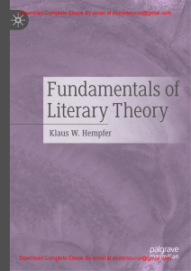 EBook For Fundamentals of Literary Theory 1st Edition By Klaus W. Hempfer