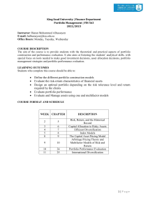 Portfolio Management Course Syllabus - King Saud University