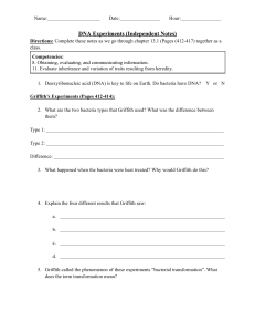 DNA Experiments Worksheet: Griffith & Hershey-Chase