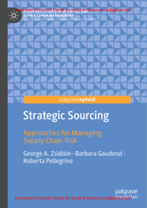 EBook For Strategic Sourcing Approaches for Managing Supply Chain Risk 1st Edition By George A. Zsidisin, Barbara Gaudenzi, Roberta Pellegrino