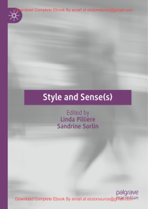 EBook For Style and Sense(s) 1st Edition By Linda Pillière, Sandrine Sorlin