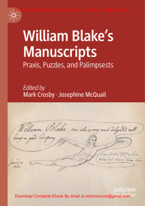 EBook For William Blake's Manuscripts Praxis, Puzzles, and Palimpsests 1st Edition By Mark Crosby,  Josephine McQuail