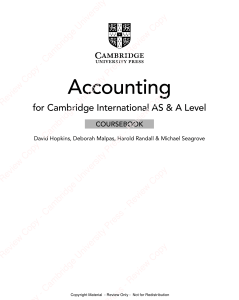 Cambridge International AS & A Level Accounting Coursebook Third Edition 