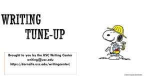 Writing Tune-Up: Sentence & Paragraph Structure