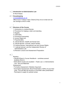 1 Lecture Introduction to Administrative Law