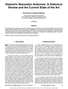 Dielectric Resonator Antennas: Historical Review & Current State