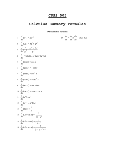 Cacl 1 summary