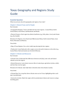 Texas Geography and Regions Study Guide