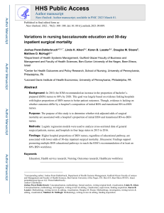 Nursing Education & Surgical Mortality