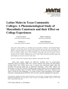 Latino Males in TX Community Colleges A phenomenological Study