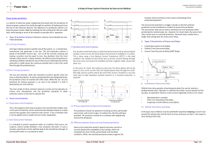 Power System Protection by Overcurrent Method