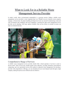 What to Look For in a Reliable Waste Management Service Provider