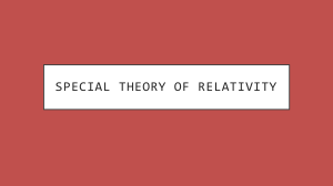 SPECIAL THEORY OF RELATIVITY