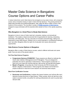 Master Data Science in Bangalore  Course Options and Career Paths