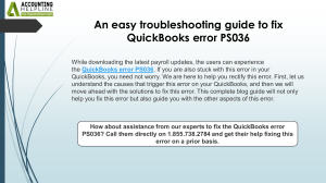 How to fix QuickBooks Error PS036:  A Comprehensive Guide