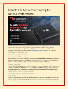 Reliable Car Audio Power Wiring for Optimal Performance