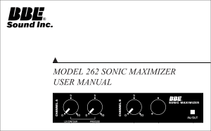 bbe-sound 262 sonic maximizer user-man sch