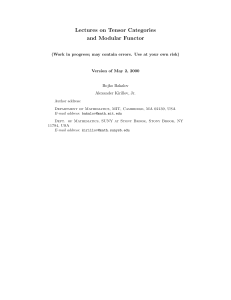 Lectures on Tensor Categories and Modular Functors - Jr. Bojko Bakalov and Alexander Kirillov