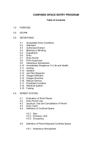 Confined Space Entry Program