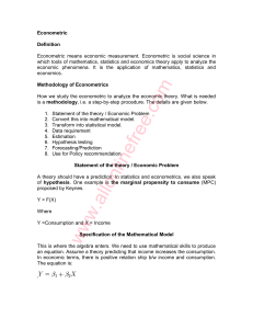 Econometrics Methodology & OLS Estimators