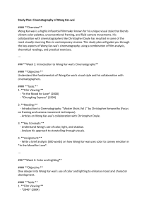 Study Plan Cinematography of Wong Kar Wai