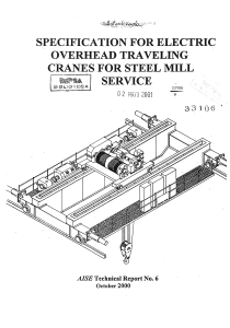 AISE-Tech. Report Nº6 Specification for Electric OVERHEAD TRAVELING 2001