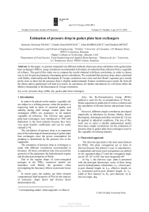 Estimation of pressure drop in gasket plate heat e